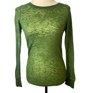 Bozzolo Soils Green Camouflage Long Sleeve Crew Neck Tee Shirt Cotton Blouse M
